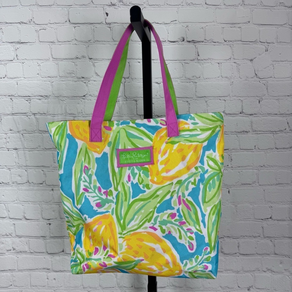 Lilly Pulitzer Estée Lauder Lemon Print Tote Bag